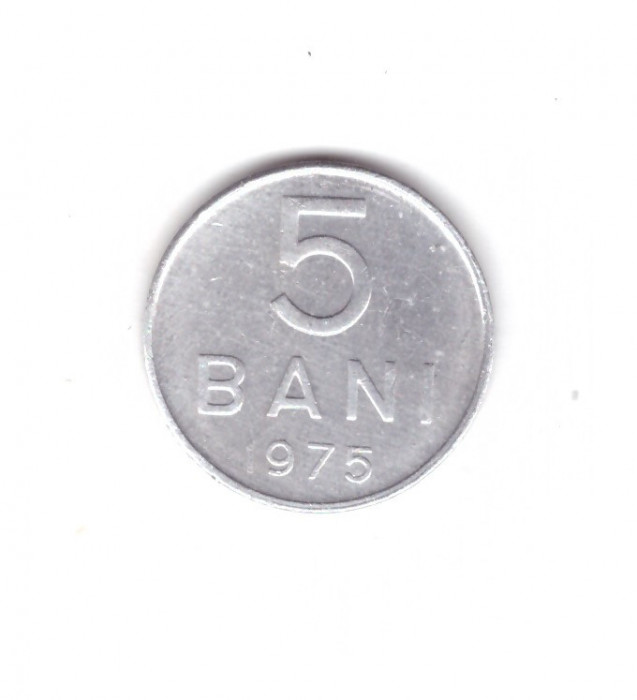 Moneda 5 bani 1975, stare foarte buna, curata