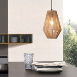 Lampa suspendata, lux.pro, PXQD-0004 Newtownabbey, 160 x 20 cm, 1 x E27, max. 60W, metal franghie, bej HausGarden Leisure