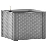 Cumpara ieftin Strat inaltat de gradina cu sistem auto-udare, gri, 43x43x33 cm