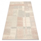Covor din l&acirc;nă FLUX 461.43.AE200 OSTA - Geometric, structural, loft crem / roz, 80x140 cm