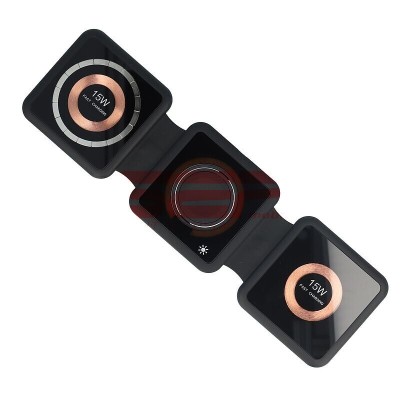Incarcator retea wireless pliabil Fast Charge 3 in 1 15W H39 foto