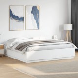 VidaXL Cadru de pat, alb, 200x200 cm, lemn prelucrat