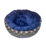 Culcus pufos pentru caine si pisica, bleumarin, 50 cm, Fedra
