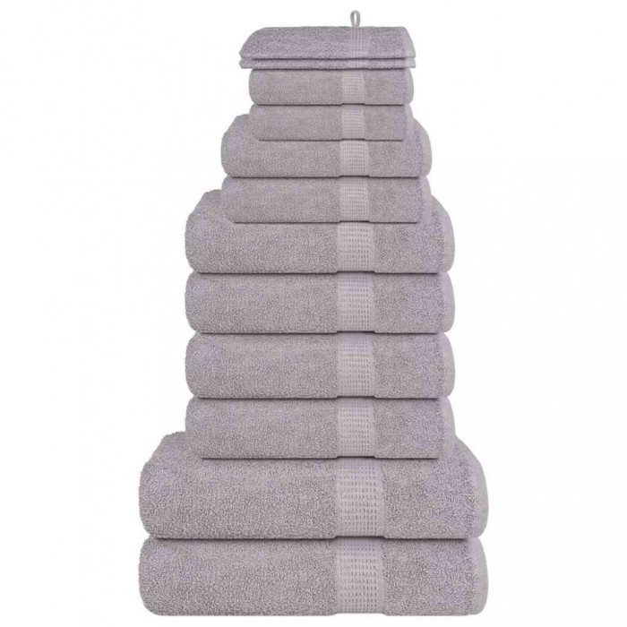vidaXL Set prosoape 12 piese gri 360 g/m&sup2; 100% bumbac