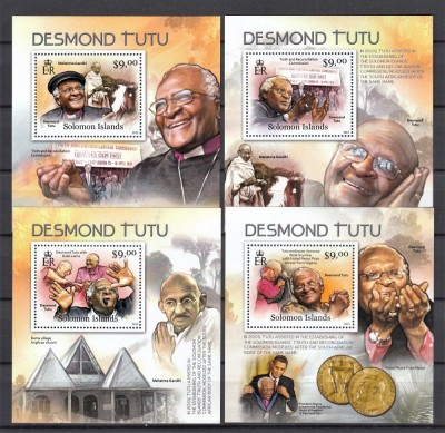 Solomon Islands - DESMOND TUTU - Episcop,luptator antiaparhaid,Nobel - MNH foto