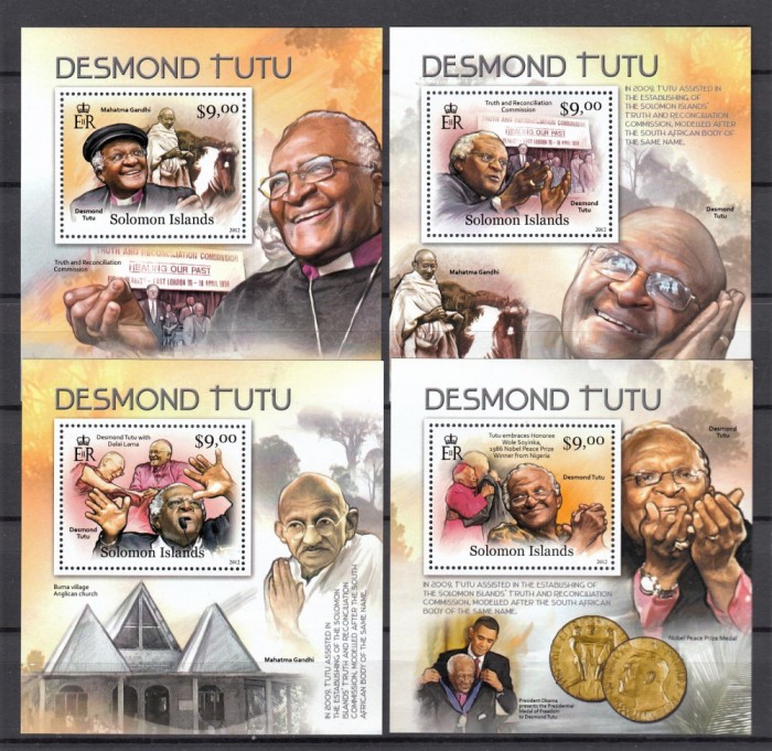 Solomon Islands - DESMOND TUTU - Episcop,luptator antiaparhaid,Nobel - MNH