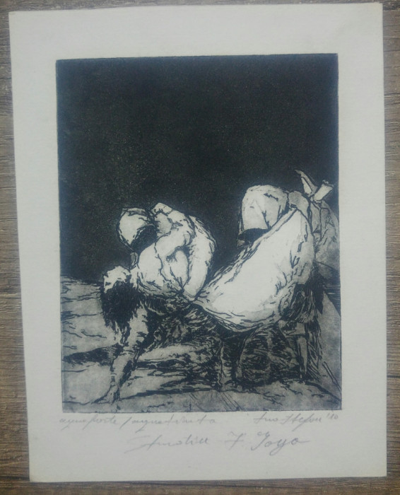 Gravura dupa Goya// acvaforte, acvatinta