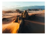 Tablou Canvas cu Peisaj de Deșert, Dune și Roci, 39 x 26 cm, CMCLASS