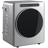 HOMCOM Uscător cu evacuare 5kg, uscător compact independent tip &icirc;ncărcare frontală 1000W cu tambur din oțel inoxidabil, timer, argintiu | Aosom Romani