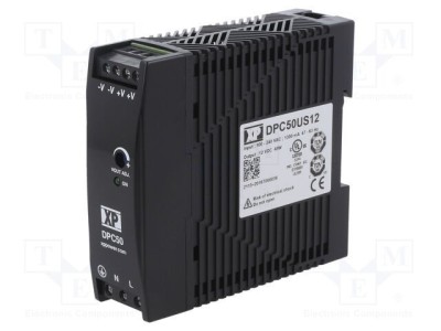 Alimentator pulsatoriu XP POWER 50W 12VDC pentru şină DIN foto