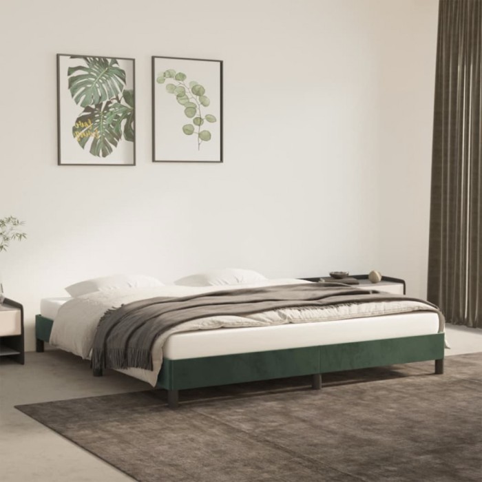 vidaXL Cadru de pat fără saltea, verde &icirc;nchis, 180x200 cm, catifea 346991
