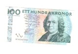 Bancnota Suedia 100 kronor 2008, circulata, stare buna