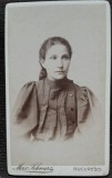 Fotografie tip CDV, femeie, sfarsit de secol XIX