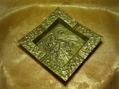 Scrumiera mare bronz, dragon, tigara, trabuc, colectie, cadou, vintage foto