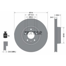 Set disc frana Audi A6 C6 (4f2) 04.04-08.11, A6 C6 Avant (4f5) 11.04-08.11, Fata, 314X24,9mm, ventilat, TEXTAR