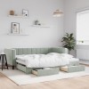 VidaXL Pat de zi cu extensie și sertare, gri deschis 90x200 cm catifea