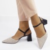 Pantofi negri eleganti cu model impletit HK-1308 04, 38 - 41, Negru