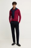 United Colors of Benetton pulover de lana barbati, culoarea bordo, 103MK107U