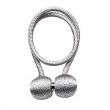 Magnet decorativ pentru perdele si draperii, tip snur, poliester, 44 cm, gri