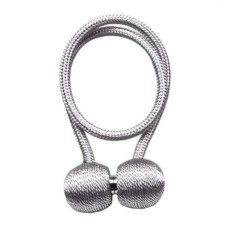 Magnet decorativ pentru perdele si draperii, tip snur, poliester, 44 cm, gri