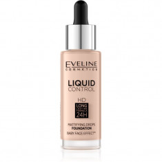 Eveline Cosmetics Liquid Control fond de ten lichid pipeta culoare 020 Rose Beige 32 ml