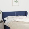 VidaXL Tăblie de pat cu aripioare, albastru, 147x23x78/88 cm textil