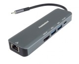 Docking station USB type C la HDMI 4K30Hz + 2 x USB-A + Gigabit LAN + PD 100W, ku31dock19, Oem
