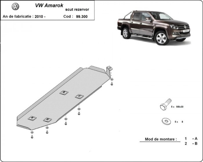 Scut metalic rezervor VW Amarok 2010-2022