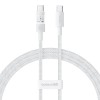 CABLU alimentare si date Baseus Gem, Fast Charging Data Cable pt. smartphone, USB Type-C la USB Type-C 100W, 2m, alb &quot;P10373000211-01&quot; (timbru verde 0
