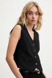 Answear.LAB vesta culoarea negru, un singur rand de nasturi