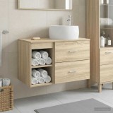 Cumpara ieftin Set de mobilier de baie suspendat 2 buc. Stejar Sonoma
