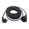Cablu prelungitor, cupla si stecher, impamantare, negru, 15 m