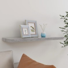 vidaXL Raft de perete suspendat, gri beton, 80x23,5x3,8 cm, MDF