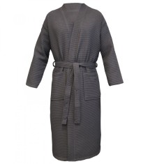 Halat de baie Waffle Pique unisex Homelevel, S, Gri, Bumbac organic, 54916.73.1