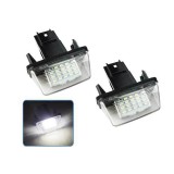 Set 2 lampi LED numar CANBUS fara eroare compatibile cu Peugeot 206, 207, 306, 307, 308, 406, 407, 5008 Esteate Citroen Berlingo, C3 C4 C5, D4S, Saxo,