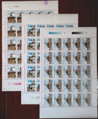 ✅ RO 1995 LP 1390 &amp;quot;Monumente UNESCO&amp;quot;,serie in coli de 25 ,MNH foto