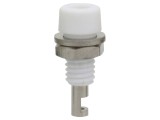 Conector soclu banană 2mm albă pe panou