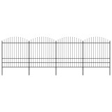 Cumpara ieftin Gard de gradina cu varf tip sulita din otel 714,5x200 cm, negru