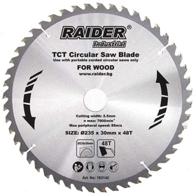 Disc circular 235x30mm 48T TCT pentru RDI-CS27, Raider, 163142 foto