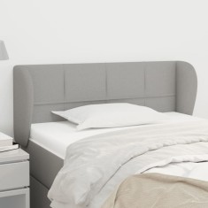 vidaXL Tăblie de pat cu aripioare gri deschis 103x23x78/88 cm textil