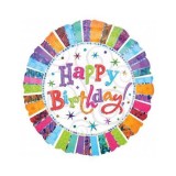 Balon Folie Rotund &quot;Happy Birthday&quot; 45x45 cm