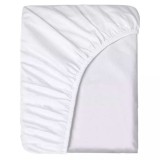 Cearceaf de Pat cu Elastic, Bumbac, Tesatura Rigida, 140g/m2, 150 x 200 cm, Alb