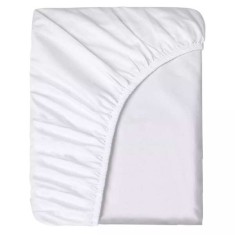 Cearceaf de Pat cu Elastic, Bumbac, Tesatura Rigida, 140g/m2, 150 x 200 cm, Alb
