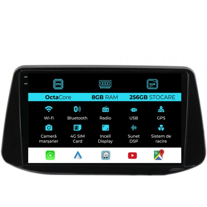 Navigatie Dedicata Hyundai I30 (2017-2022), 9Inch, 8Gb Ram, 256Gb Stocare, Carplay