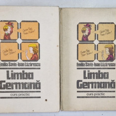 LIMBA GERMANA , CURS PRACTIC , VOLUMELE I - II de EMILIA SAVIN si IOAN LAZARESCU , 1982 *STARE PROASTA ( VEZI FOTO )