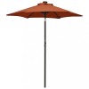 Umbrelă de soare cu lumini LED, cărămiziu, 200x211 cm, aluminiu