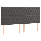 Cumpara ieftin Tablie de pat gri inchis 200x7x118/128 cm catifea