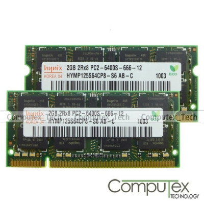 Memorie laptop-RAM 4gb DDR2(kit 2*2gb) Hynix PC2-6400 sh foto