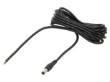 Cablu DC 5,5/2,1 mm 2x0,5mm2 negru 3m 20&divide;80&deg;C