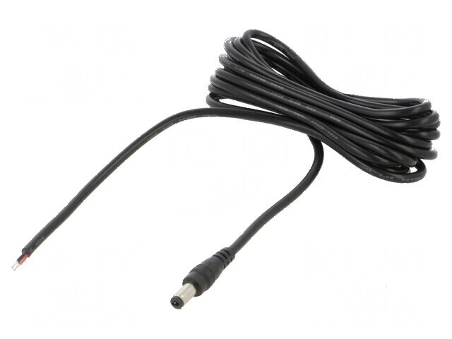 Cablu DC 5,5/2,1 mm 2x0,5mm2 negru 3m 20&divide;80&deg;C